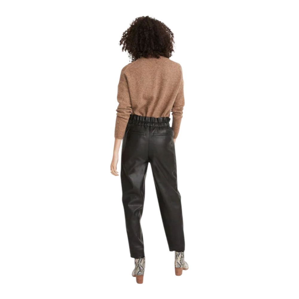NEW Madewell Vegan Leather Pull-On Paperbag Pants - Picture 5 of 7